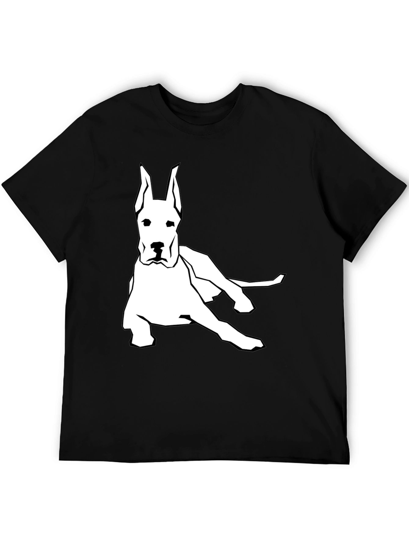 Camiseta Negra con Diseño de Gran Danés
