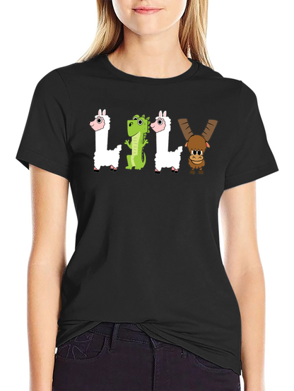 Camiseta Negra LILY Animales Divertidos