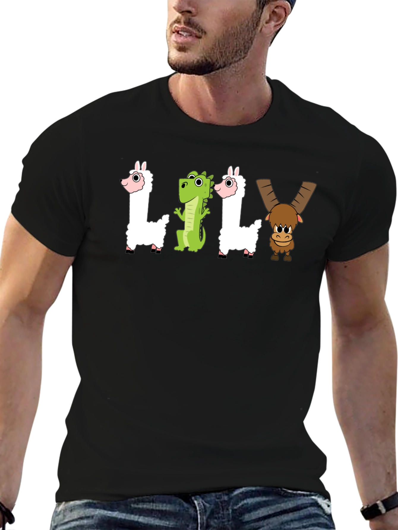 Camiseta Negra LILY Animales Divertidos