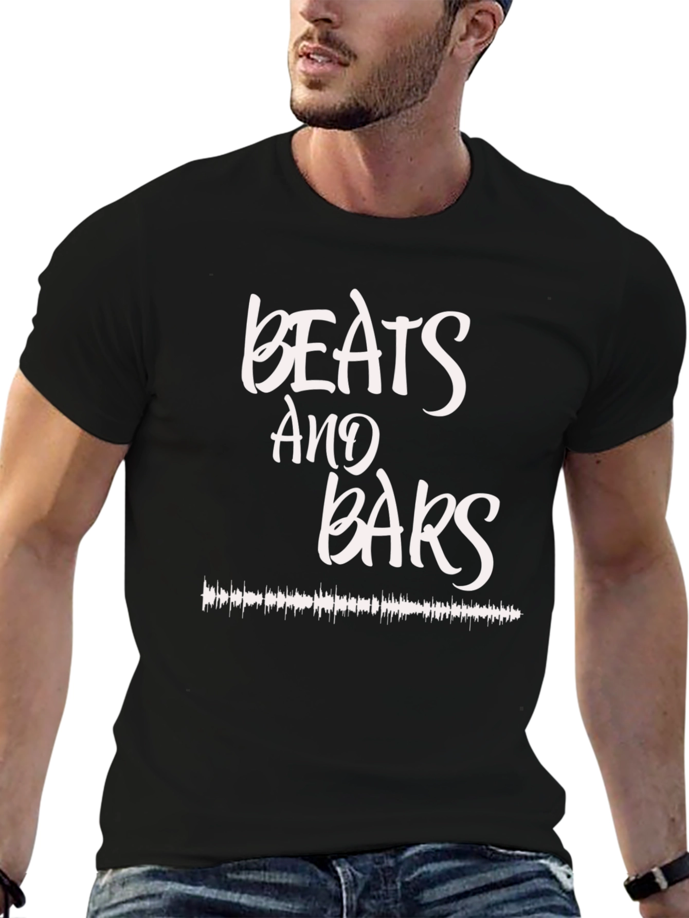 Camiseta Negra Beats and Bars Estilo Urbano