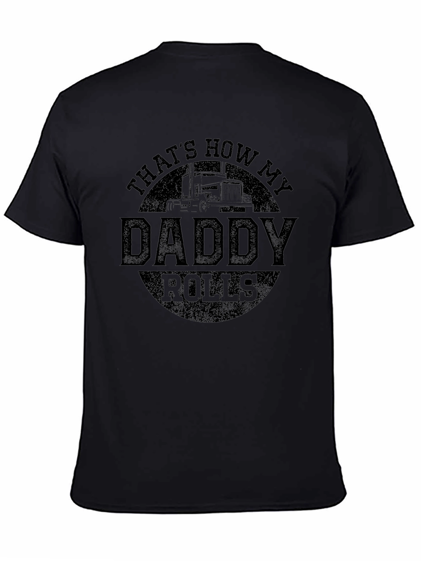 Camiseta Negra Así Rueda Papá Camionero