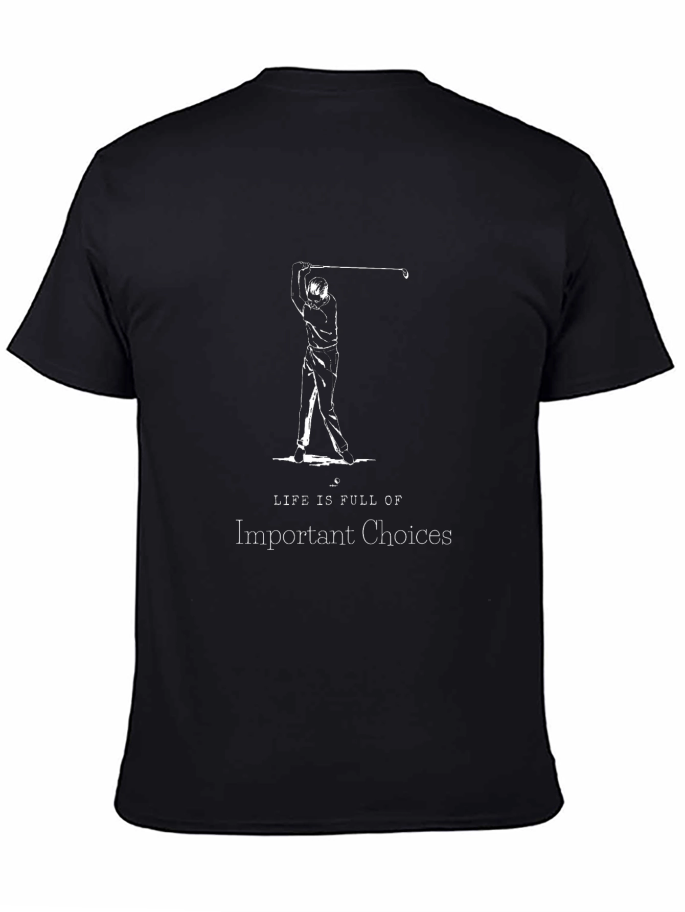 Camiseta Negra Hombre - Golf y Elección