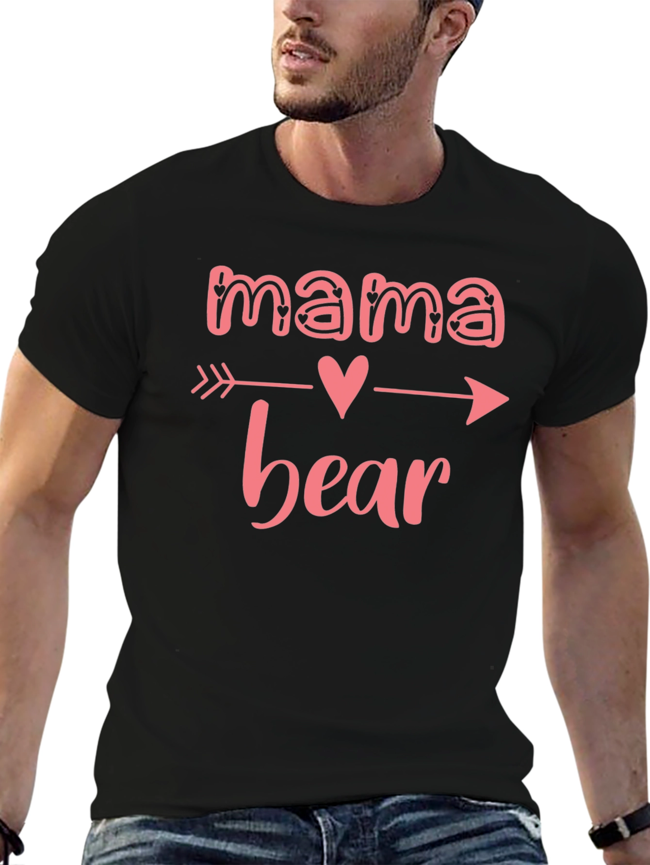 Camiseta Negra Mama Bear con Diseño de Flecha