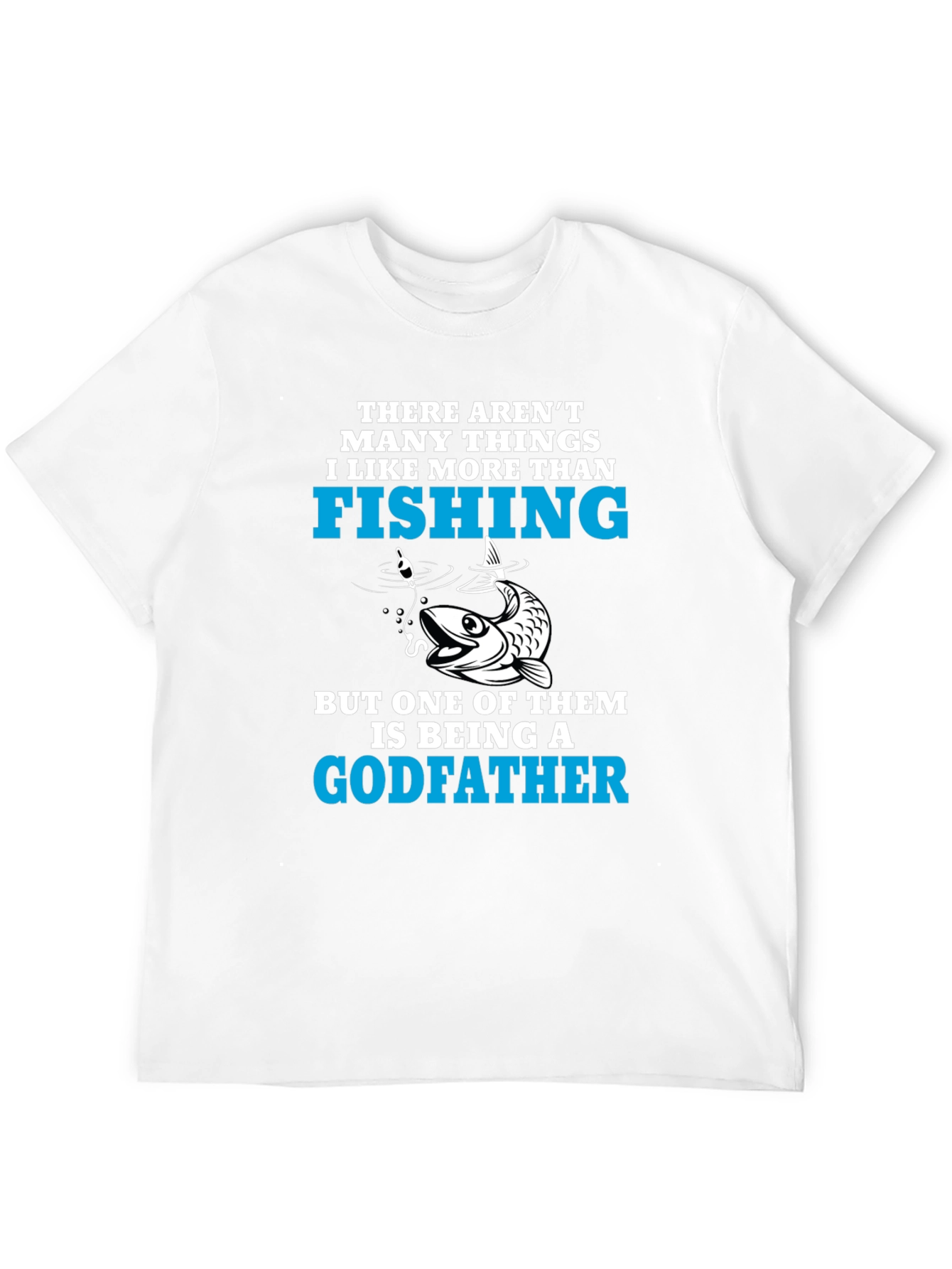 Camiseta Negra para Amantes de la Pesca y Padrinos