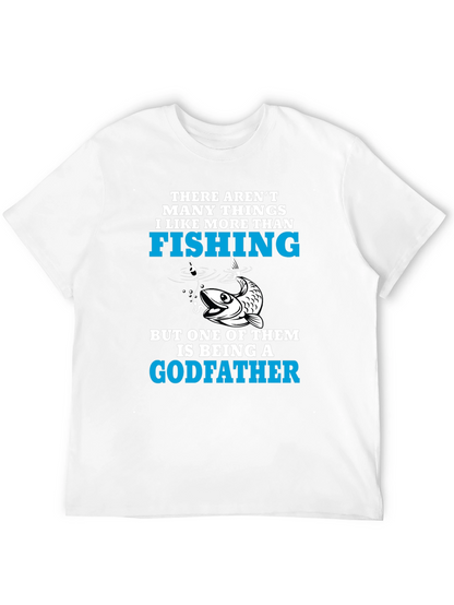 Camiseta Negra para Amantes de la Pesca y Padrinos