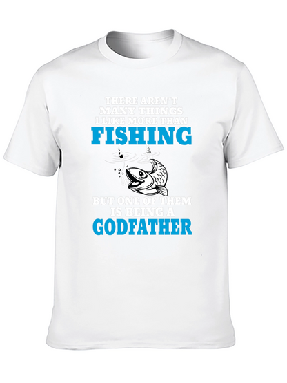 Camiseta Negra para Amantes de la Pesca y Padrinos