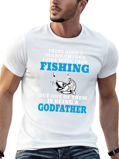 Camiseta Negra para Amantes de la Pesca y Padrinos