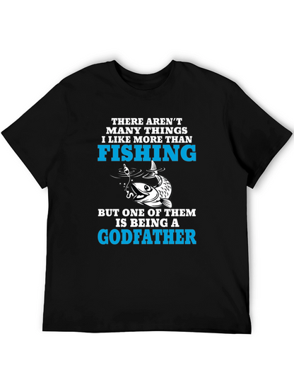 Camiseta Negra para Amantes de la Pesca y Padrinos