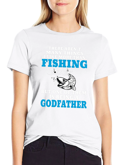 Camiseta Negra para Amantes de la Pesca y Padrinos