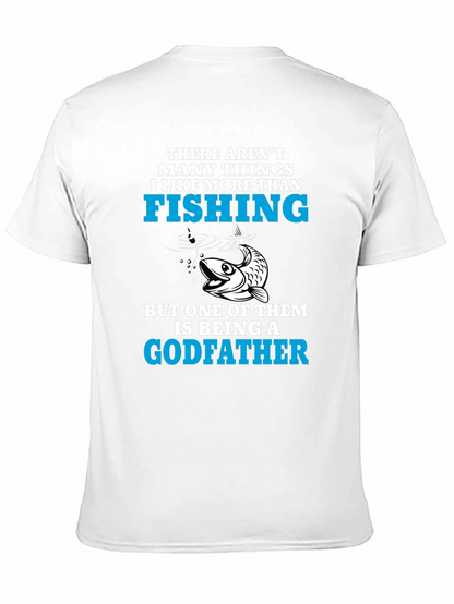 Camiseta Negra para Amantes de la Pesca y Padrinos