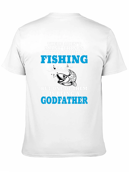Camiseta Negra para Amantes de la Pesca y Padrinos