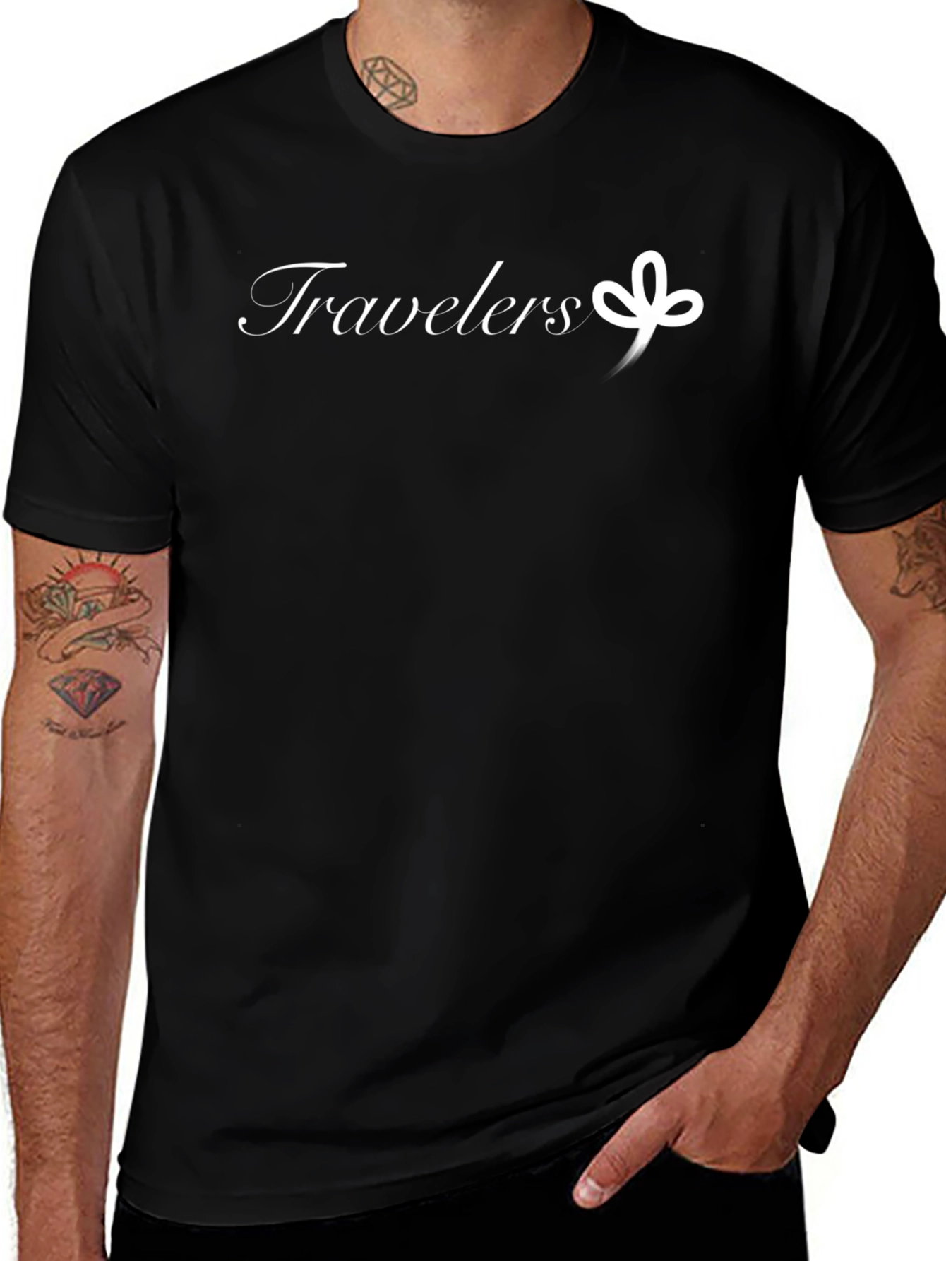 Camiseta Negra Travelers Diseño Exclusivo