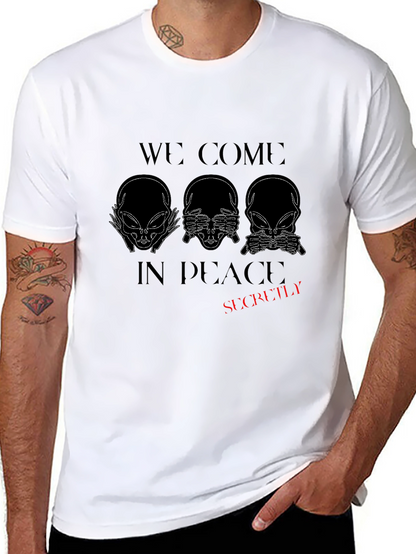 Camiseta Negra: Aliens en Paz... ¡Secretamente!