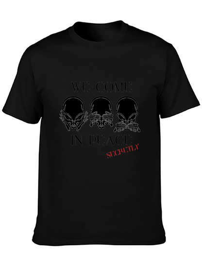 Camiseta Negra: Aliens en Paz... ¡Secretamente!