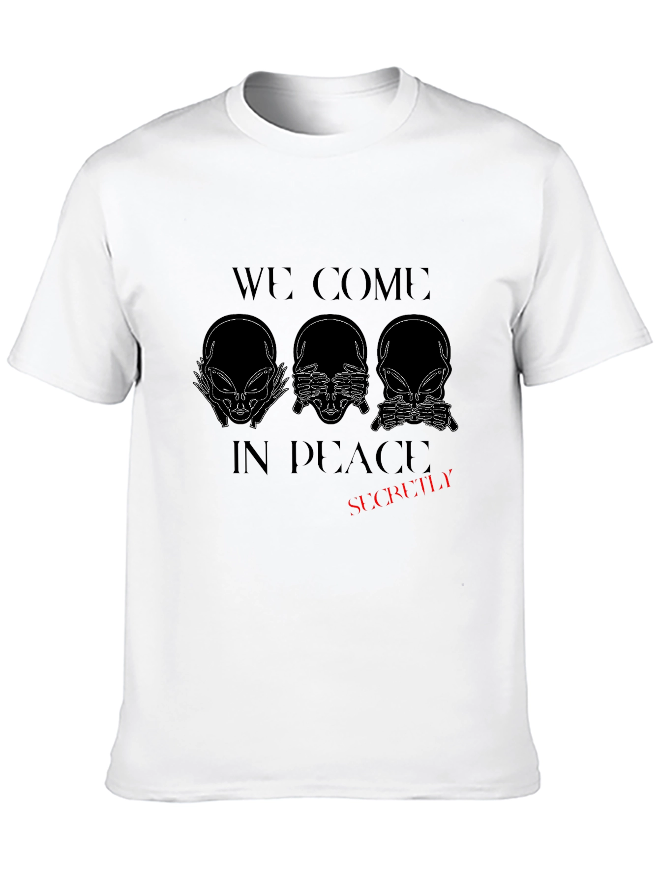 Camiseta Negra: Aliens en Paz... ¡Secretamente!