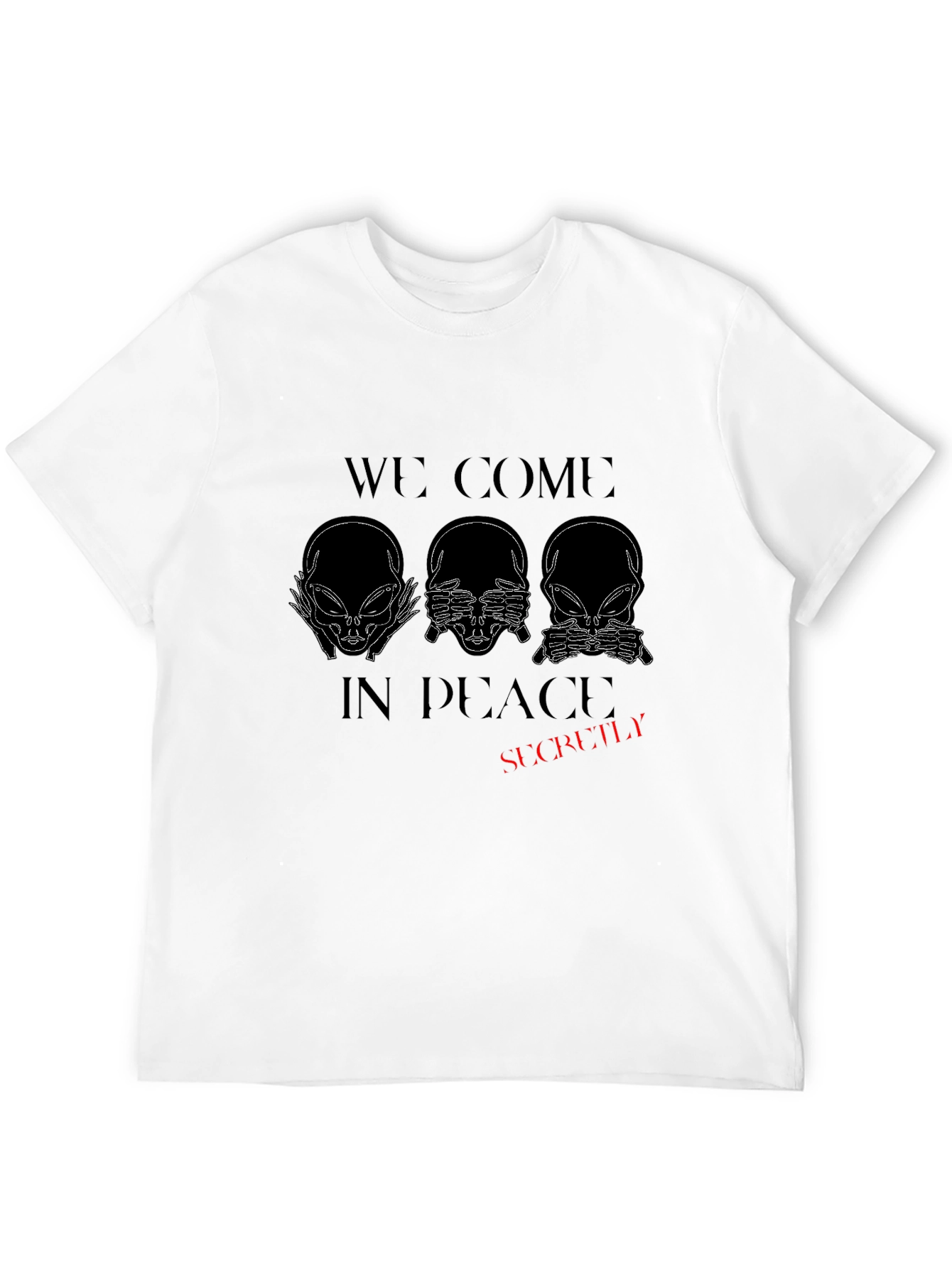 Camiseta Negra: Aliens en Paz... ¡Secretamente!