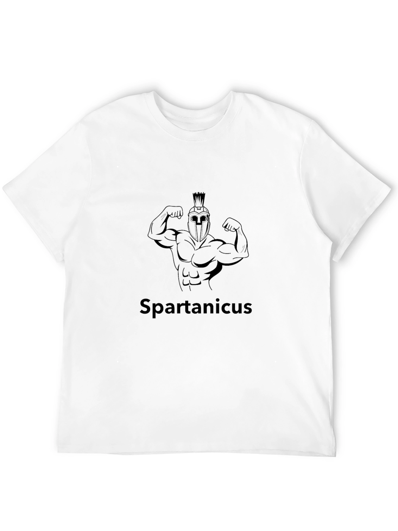 Camiseta Negra Hombre: Diseño Espartano Musculoso