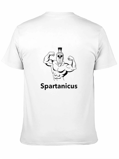 Camiseta Negra Hombre: Diseño Espartano Musculoso
