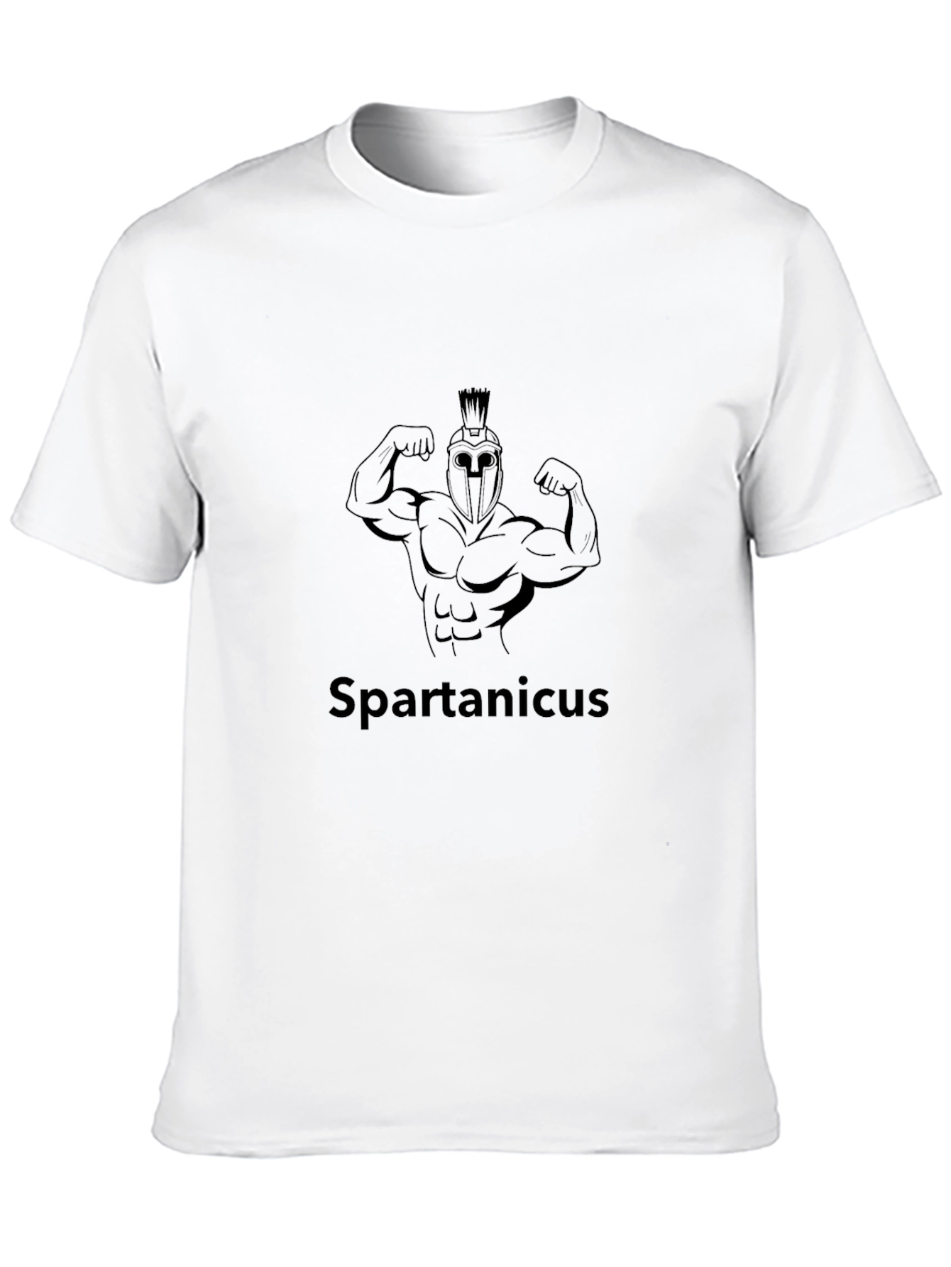 Camiseta Negra Hombre: Diseño Espartano Musculoso