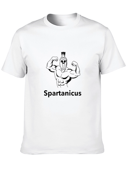 Camiseta Negra Hombre: Diseño Espartano Musculoso