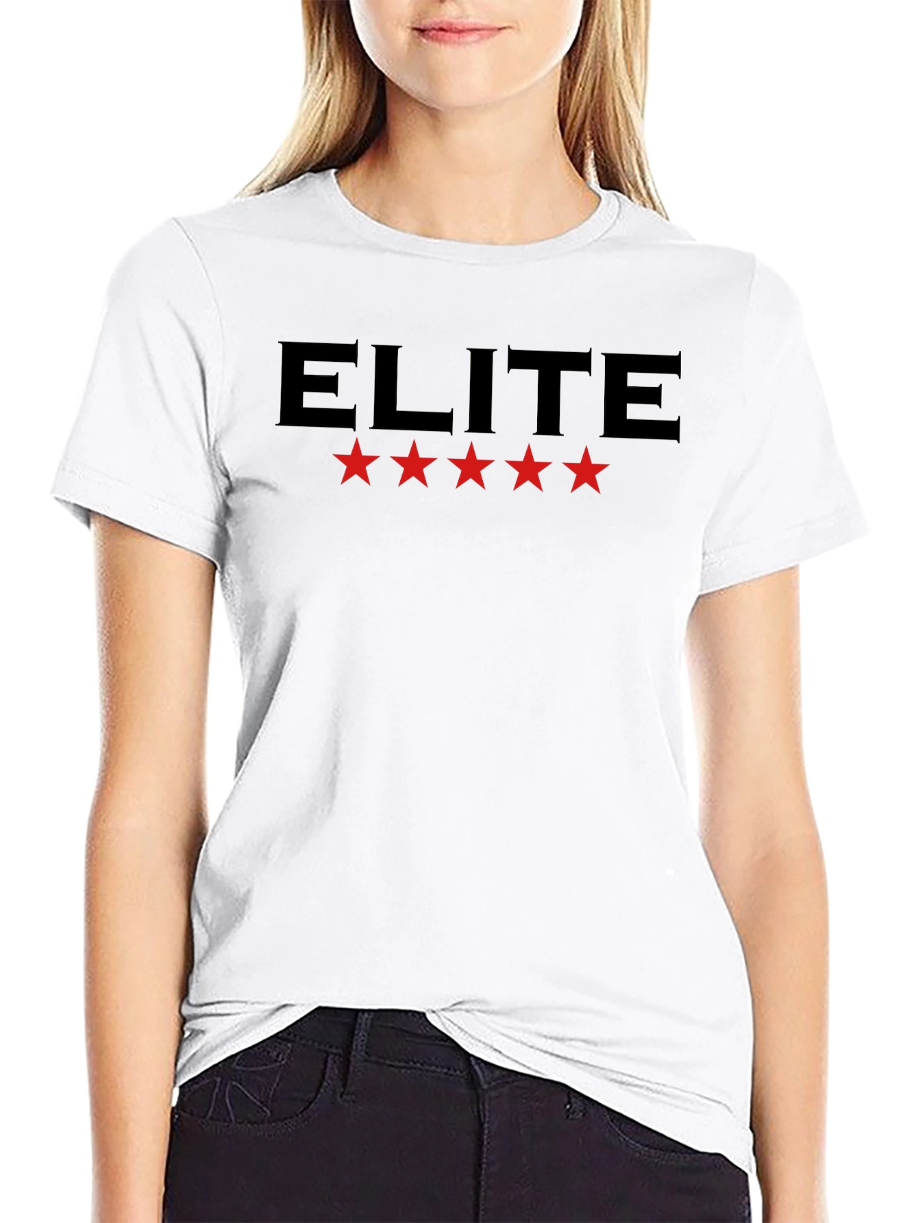 Camiseta Negra Elite con Estrellas Rojas