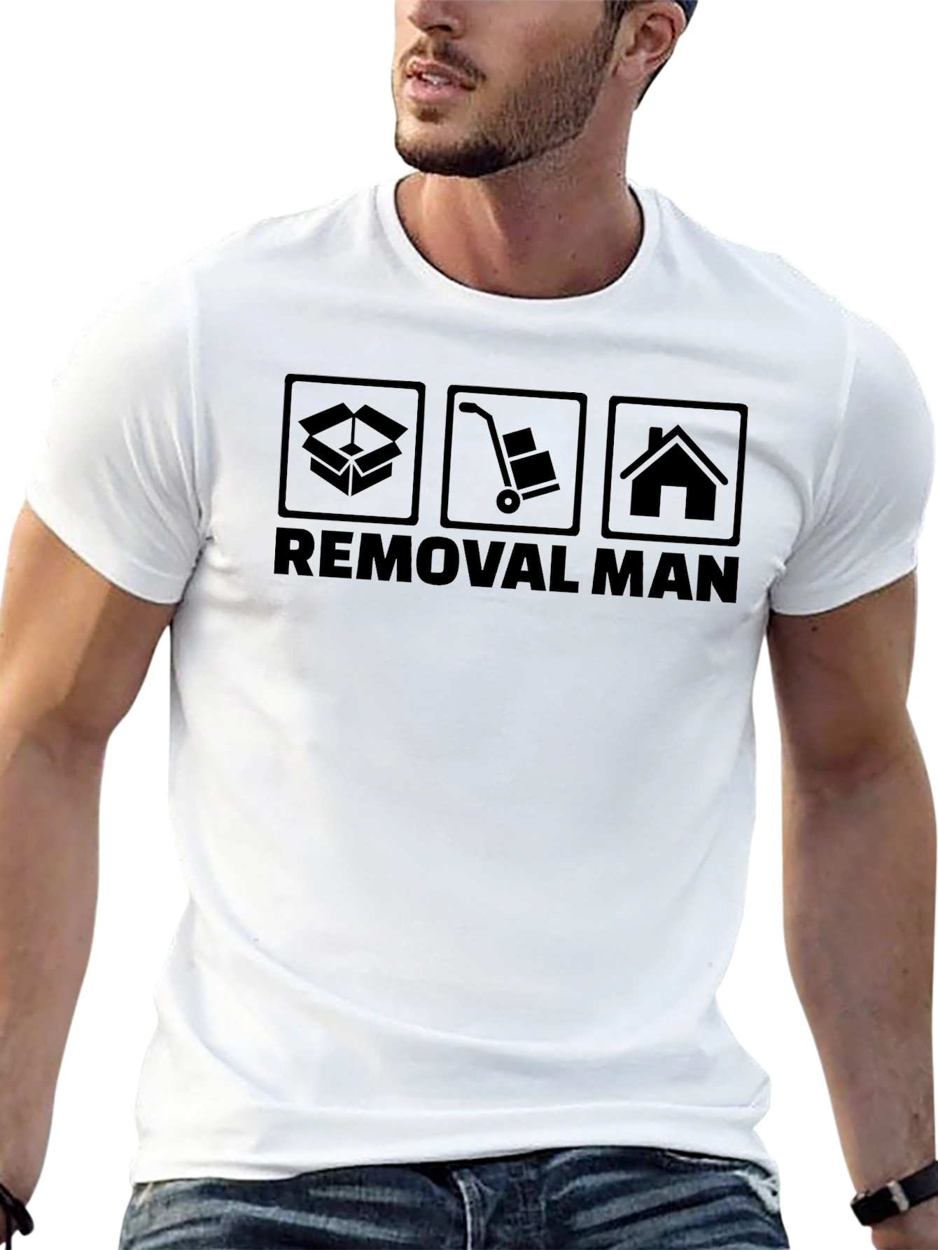 Camiseta Negra Removal Man para Mudanzas
