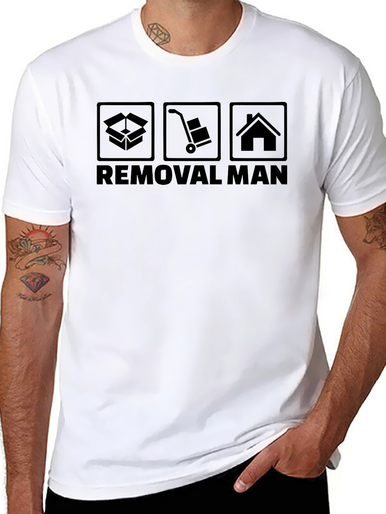 Camiseta Negra Removal Man para Mudanzas