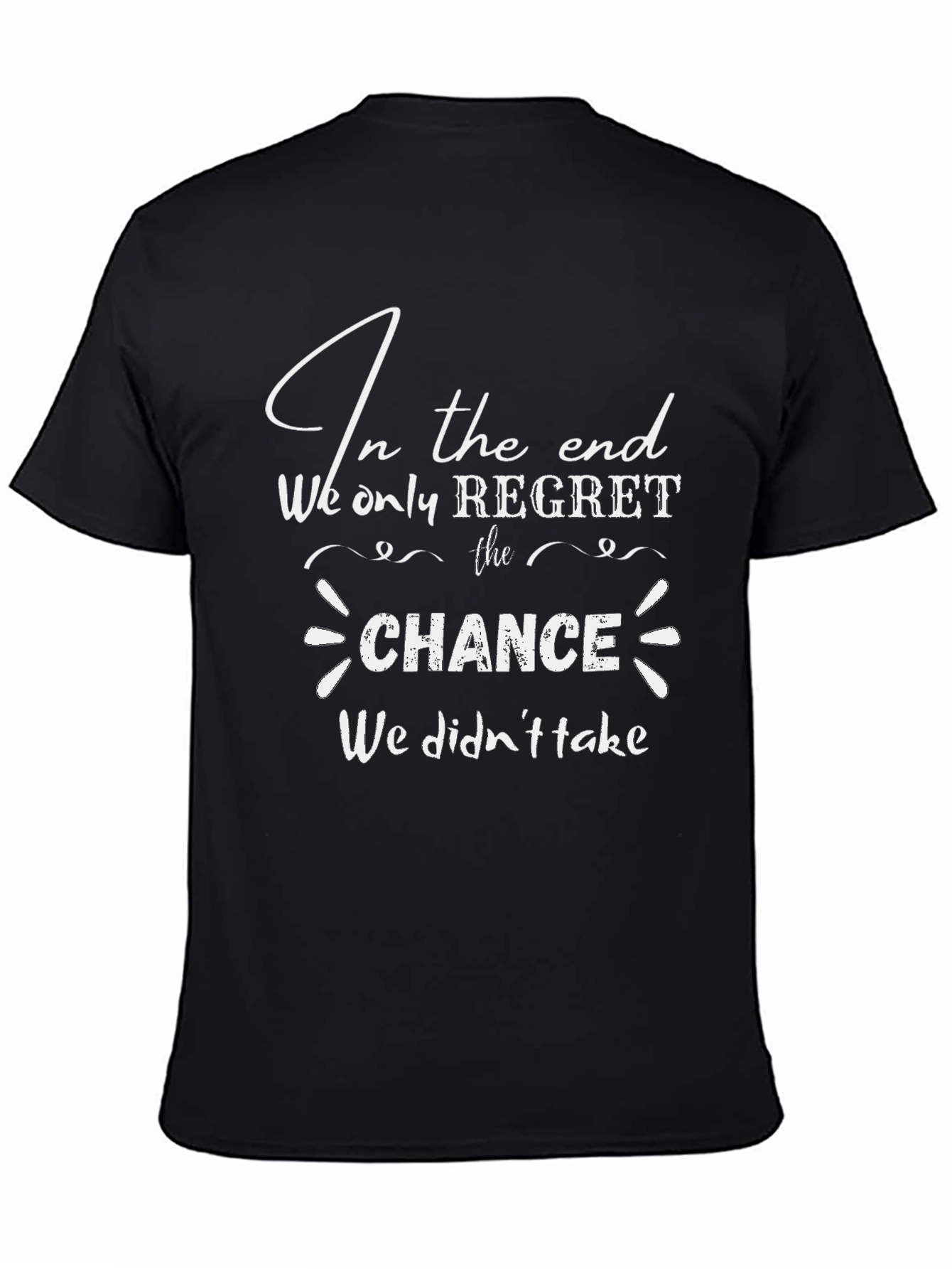 Camiseta Negra con Mensaje Motivacional Chance