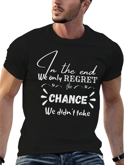 Camiseta Negra con Mensaje Motivacional Chance