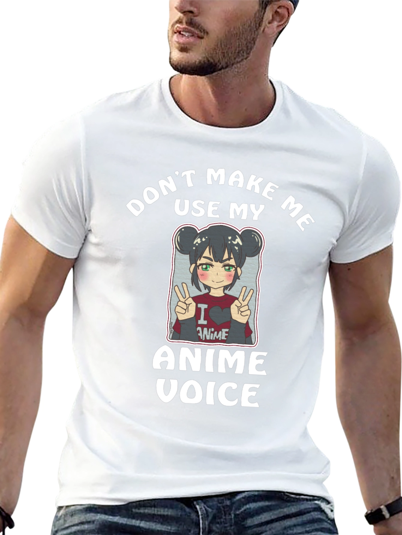 Camiseta Negra Dont Make Me Use My Anime Voice