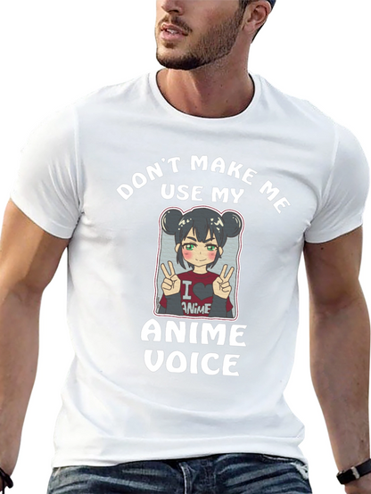 Camiseta Negra Dont Make Me Use My Anime Voice