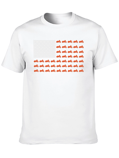 Camiseta Negra Bandera Americana Motos