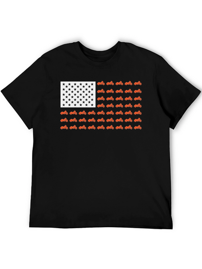 Camiseta Negra Bandera Americana Motos