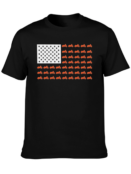 Camiseta Negra Bandera Americana Motos