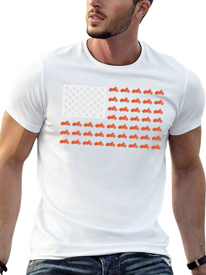 Camiseta Negra Bandera Americana Motos