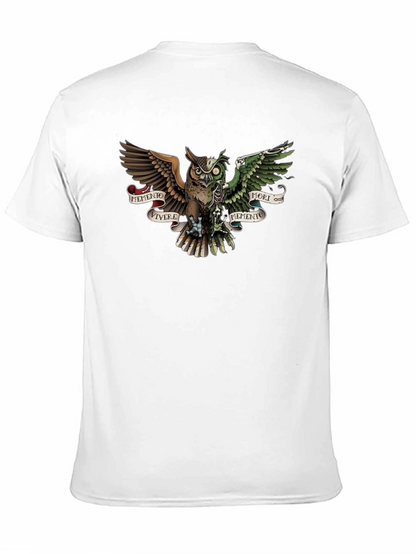 Camiseta Negra con Diseño de Búho Memento Mori