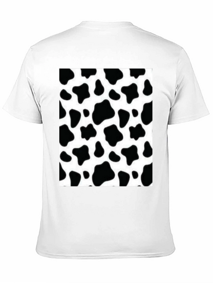 Camiseta Negra con Diseño de Estampado de Vaca