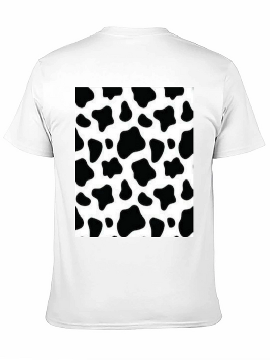 Camiseta Negra con Diseño de Estampado de Vaca