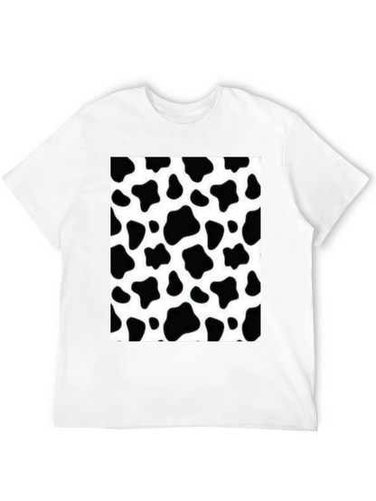 Camiseta Negra con Diseño de Estampado de Vaca