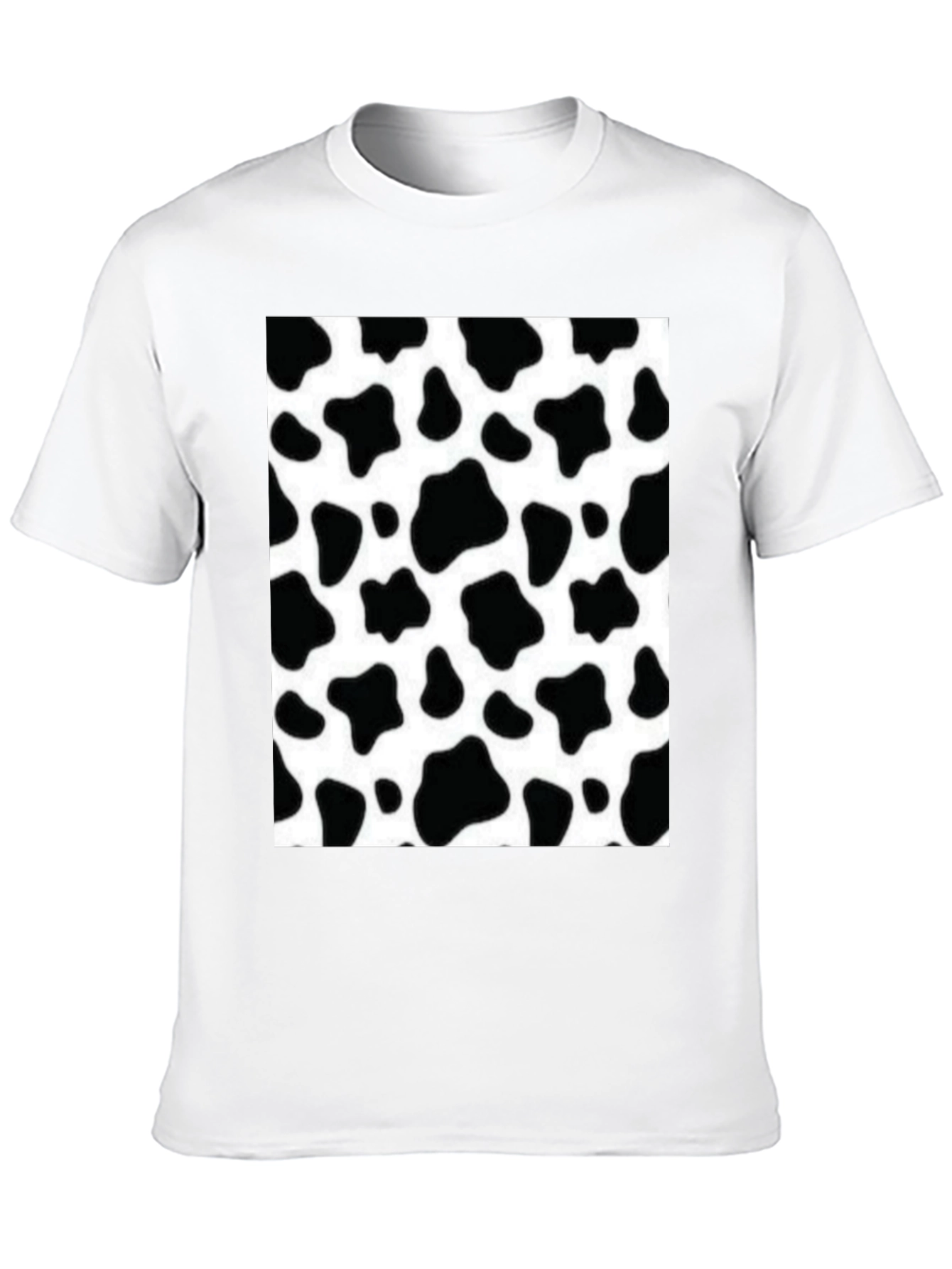 Camiseta Negra con Diseño de Estampado de Vaca