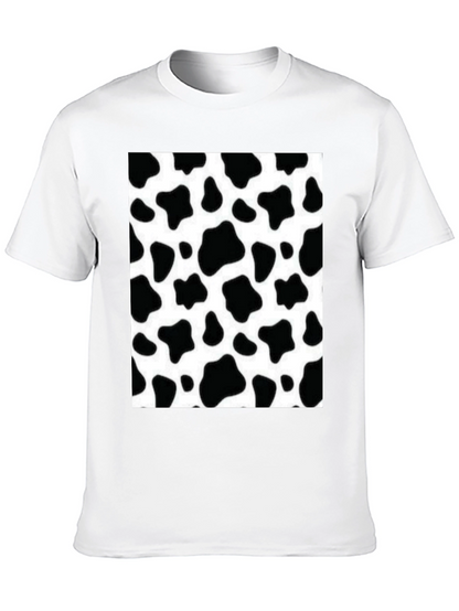 Camiseta Negra con Diseño de Estampado de Vaca