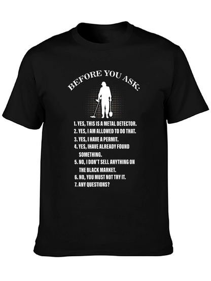 Camiseta Negra con Diseño Detector de Metales