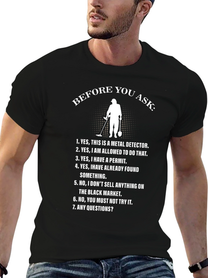 Camiseta Negra con Diseño Detector de Metales