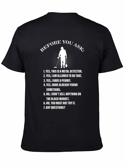 Camiseta Negra con Diseño Detector de Metales