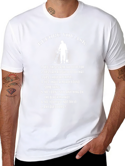 Camiseta Negra con Diseño Detector de Metales
