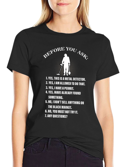Camiseta Negra con Diseño Detector de Metales