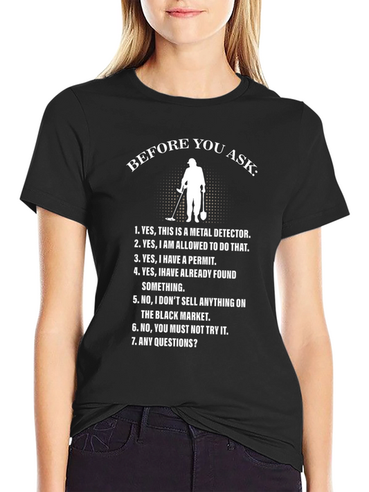 Camiseta Negra con Diseño Detector de Metales