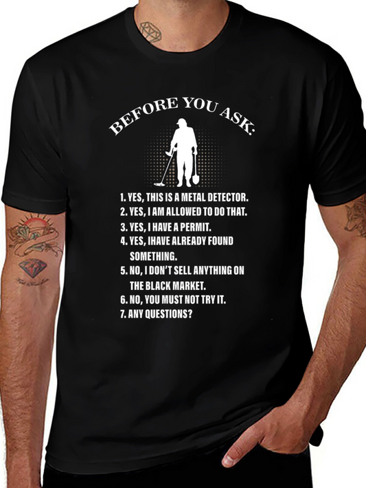 Camiseta Negra con Diseño Detector de Metales