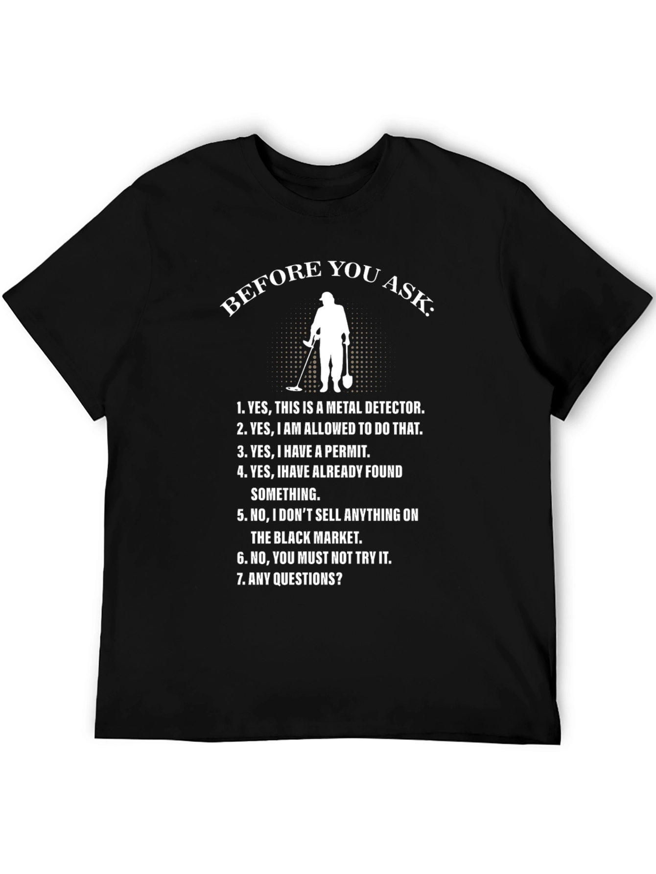 Camiseta Negra con Diseño Detector de Metales