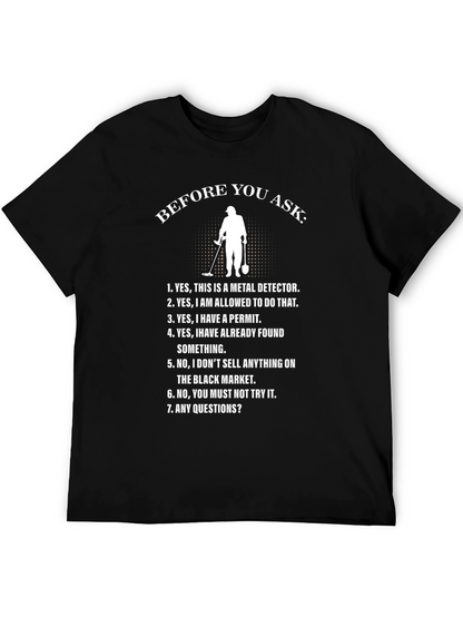 Camiseta Negra con Diseño Detector de Metales